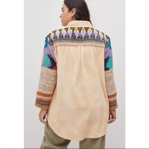 Anthropologie Pilcro Easy Going Corduroy Shacket Oversized Woven Boho - Picture 9 of 13